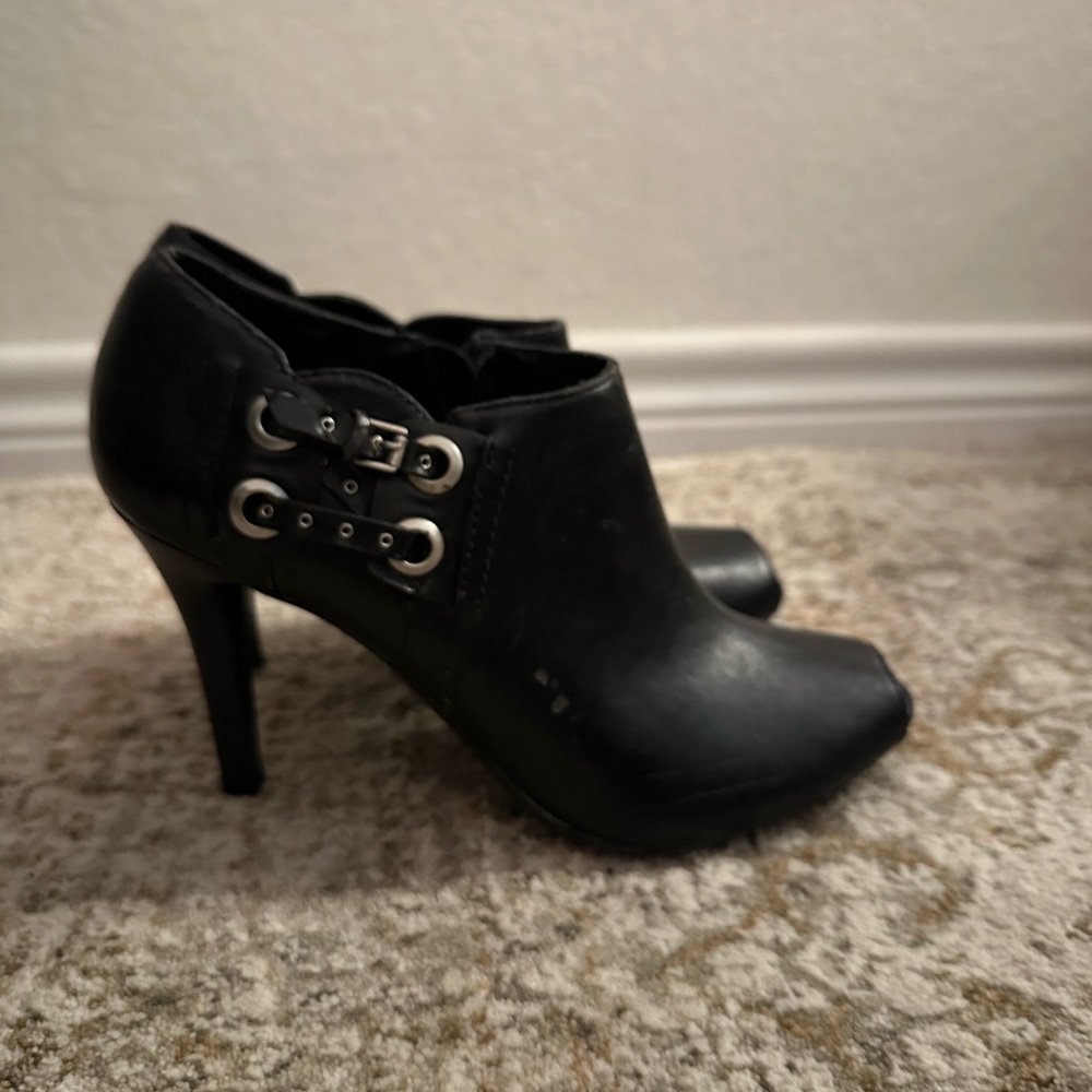 Studio Paolo Elegant Black Heeled Ankle Boots (NO BOX)